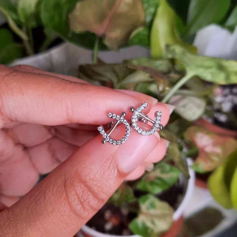 Sterling Silver Horseshoe Stud Earrings